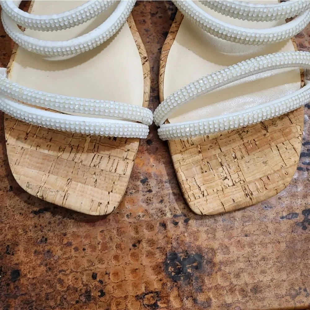 Jessica Simpson Sz.10 White Raexe 2 Slip-on Strappy Slide Sandals            285